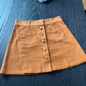 MADEWELL - Button Front A-Line Pocket Mini Skirt